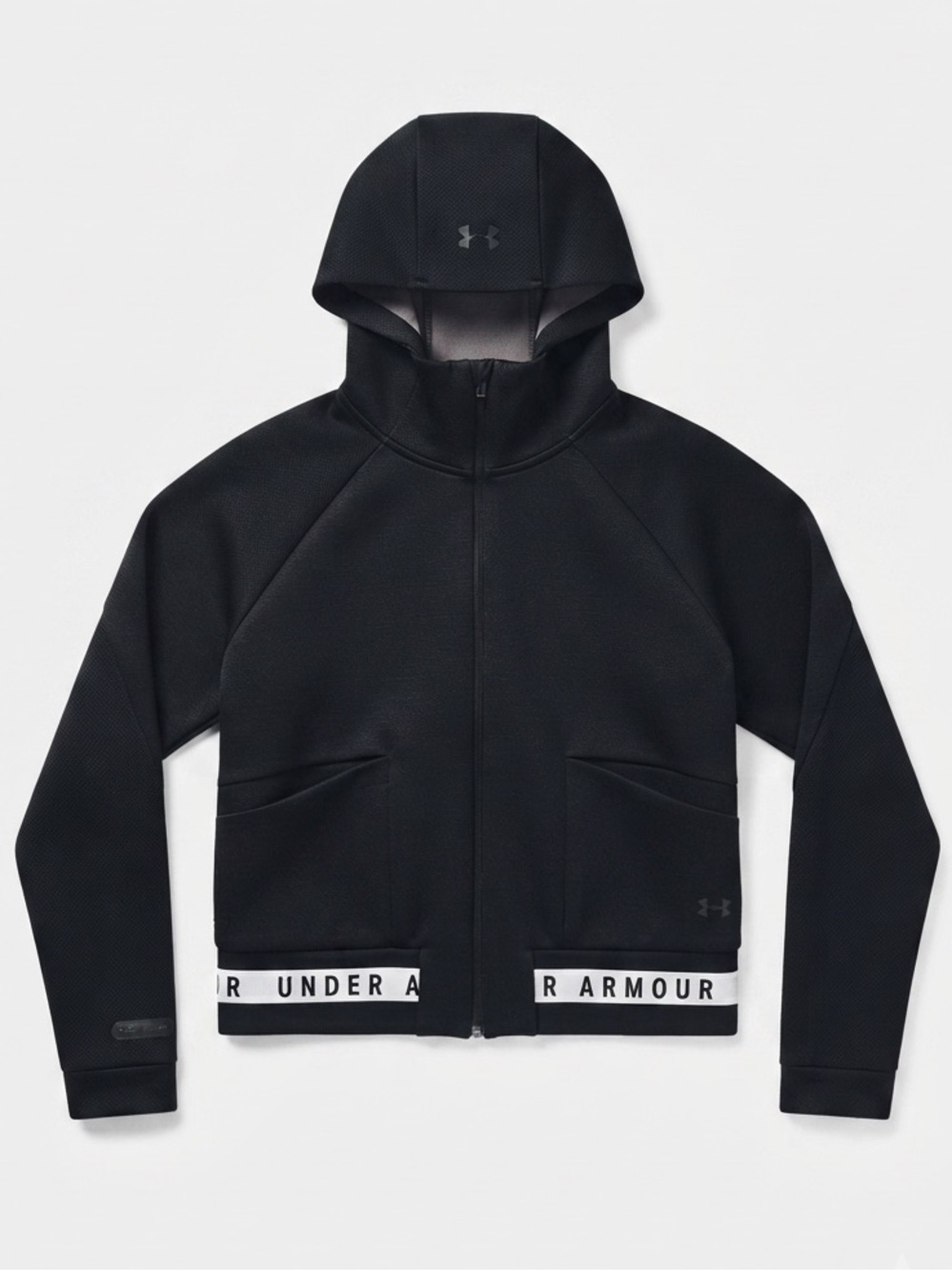 Under Armour Black Hooded Performance Athletic Jacket Full Zip